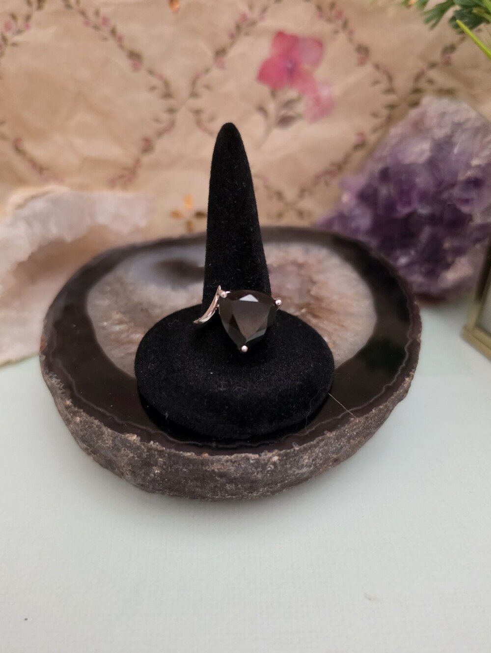 Gemporia Annabella Collection 7.50ct Black Spinel Sterling Silver Ring Size 7